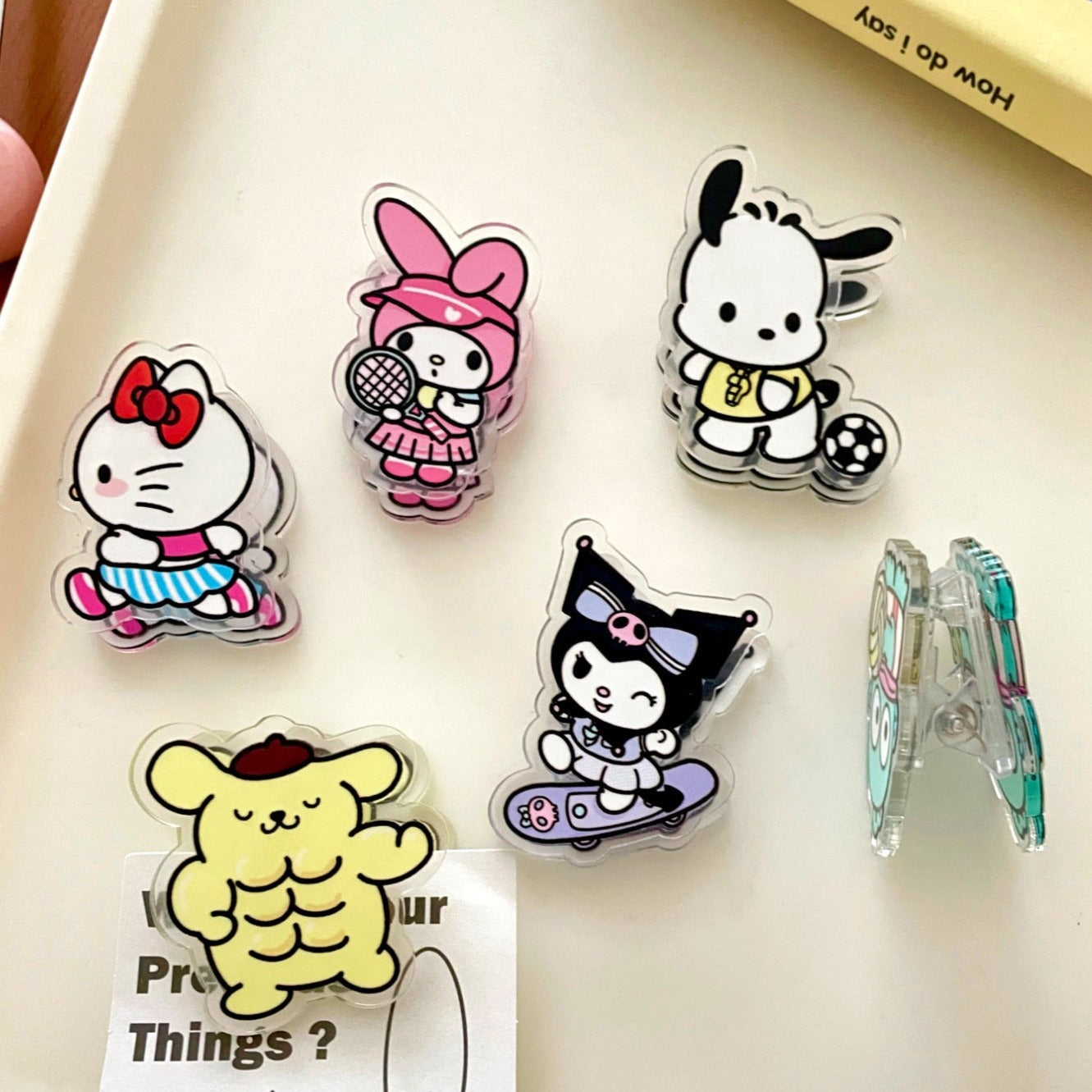 10PCS Sanrio PP Acrylic Clips