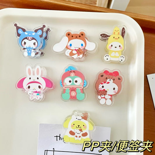 10PCS Sanrio PP Acrylic Clips