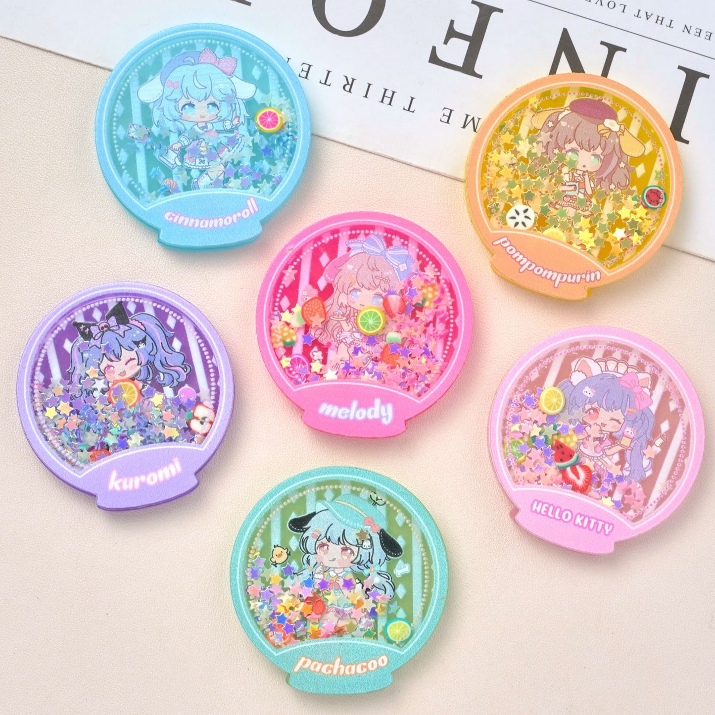 30PCS Sanrio Resin Shaker Charms for DIY Craft