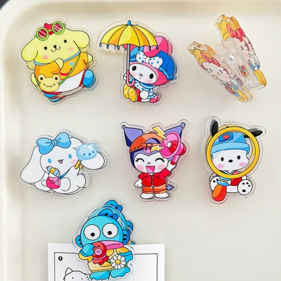 10PCS Sanrio PP Acrylic Clips