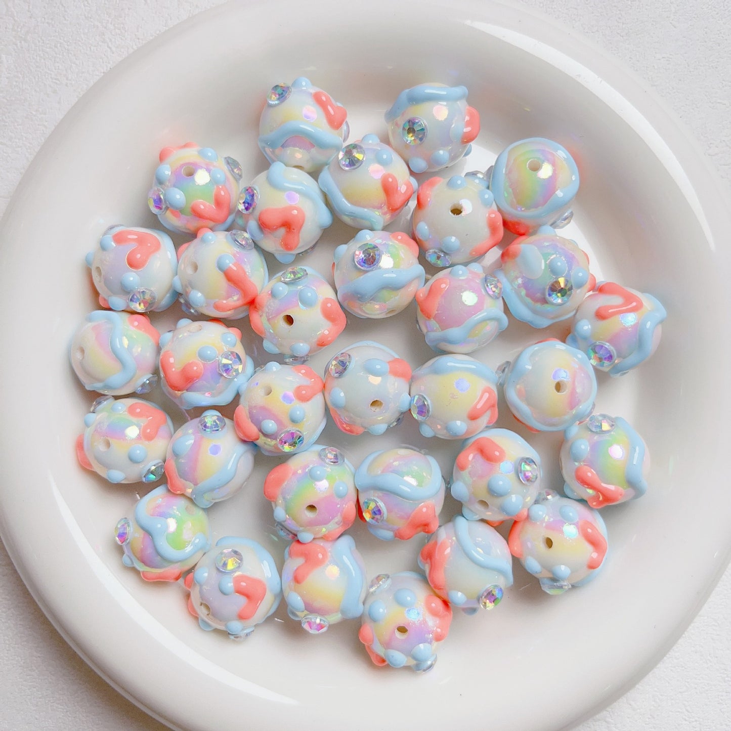 20 Pieces Hand-Painted Beads