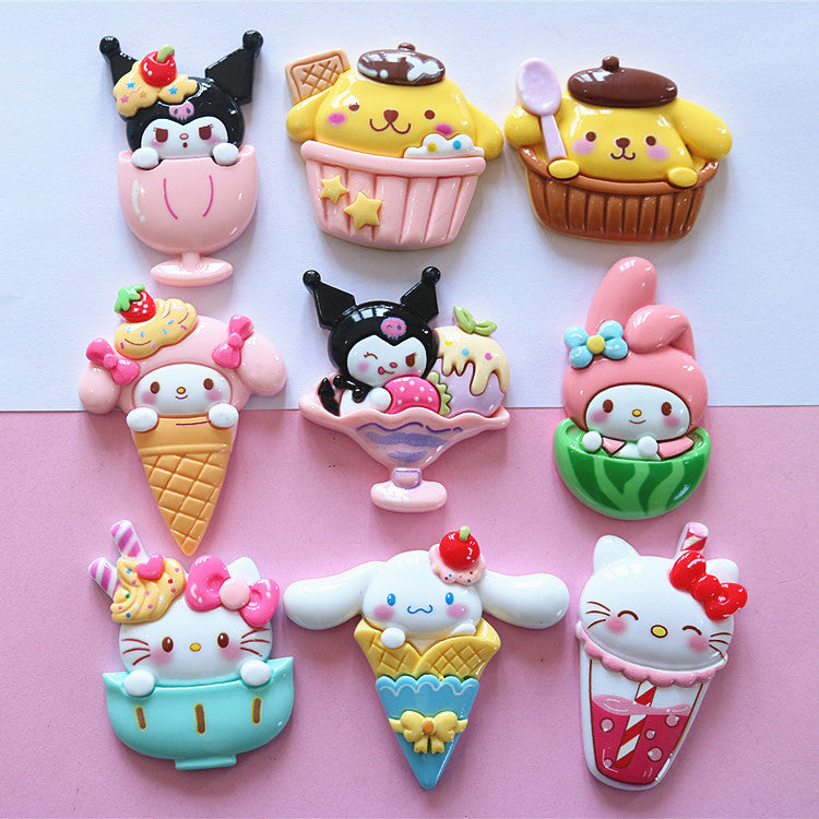 10 PCS Large Cartoon Resin Charms