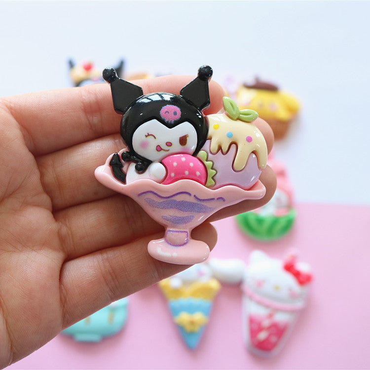 10 PCS Large Cartoon Resin Charms