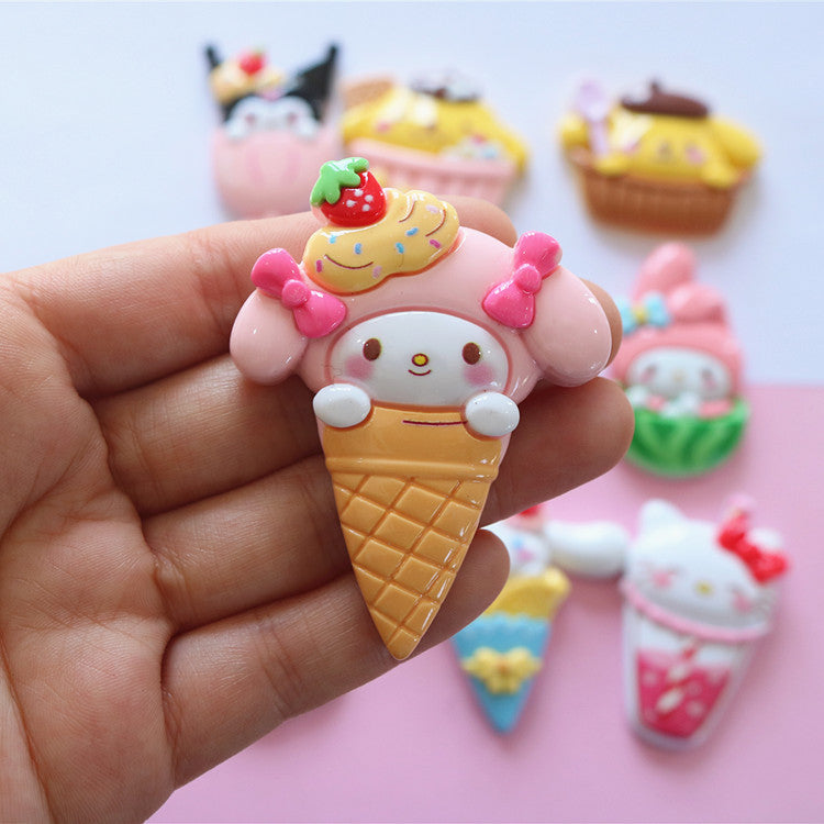 10 PCS Large Cartoon Resin Charms