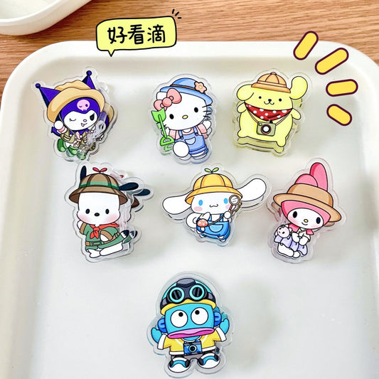 10PCS Sanrio PP Acrylic Clips