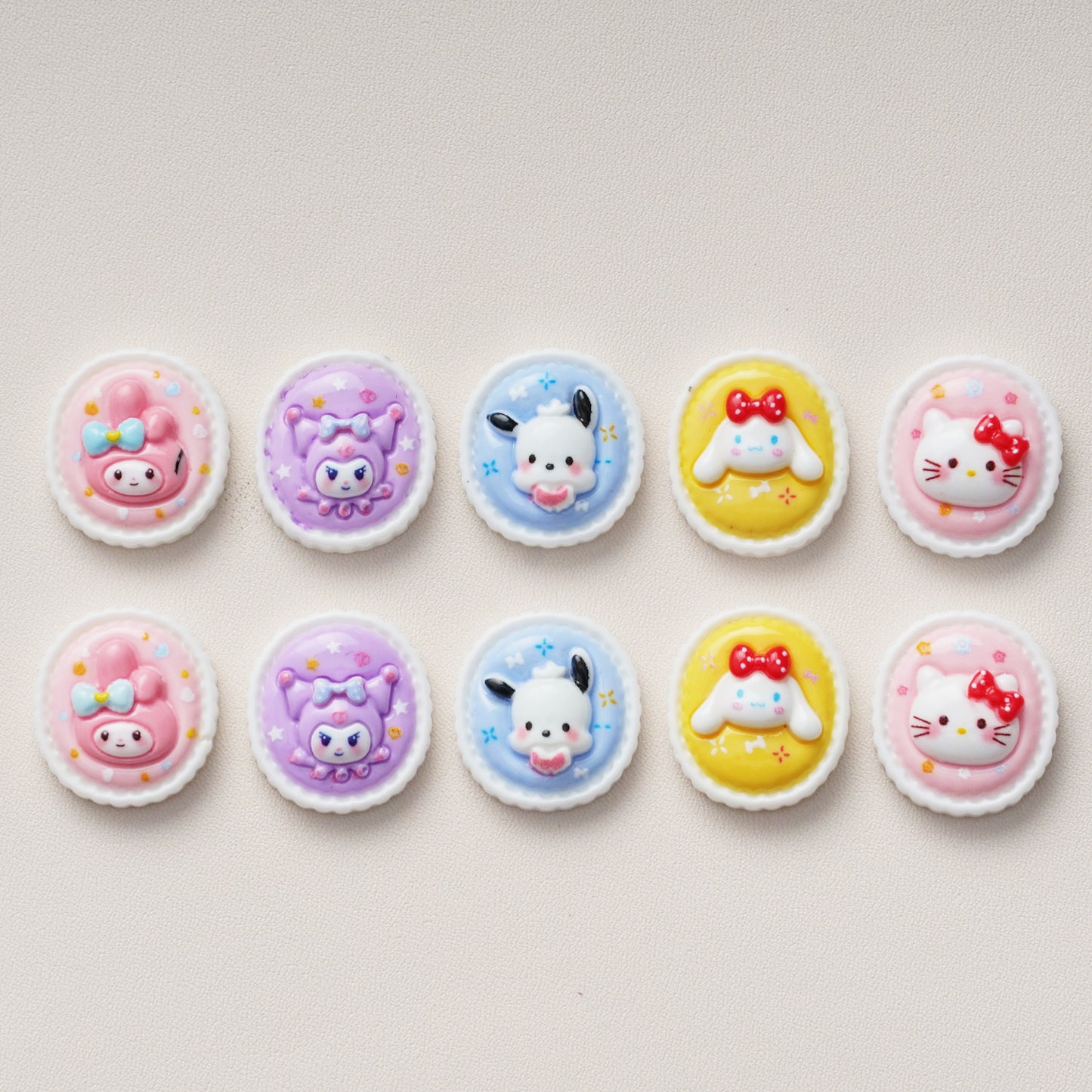 10 PCS Sanrio Resin Charms for DIY Crafts