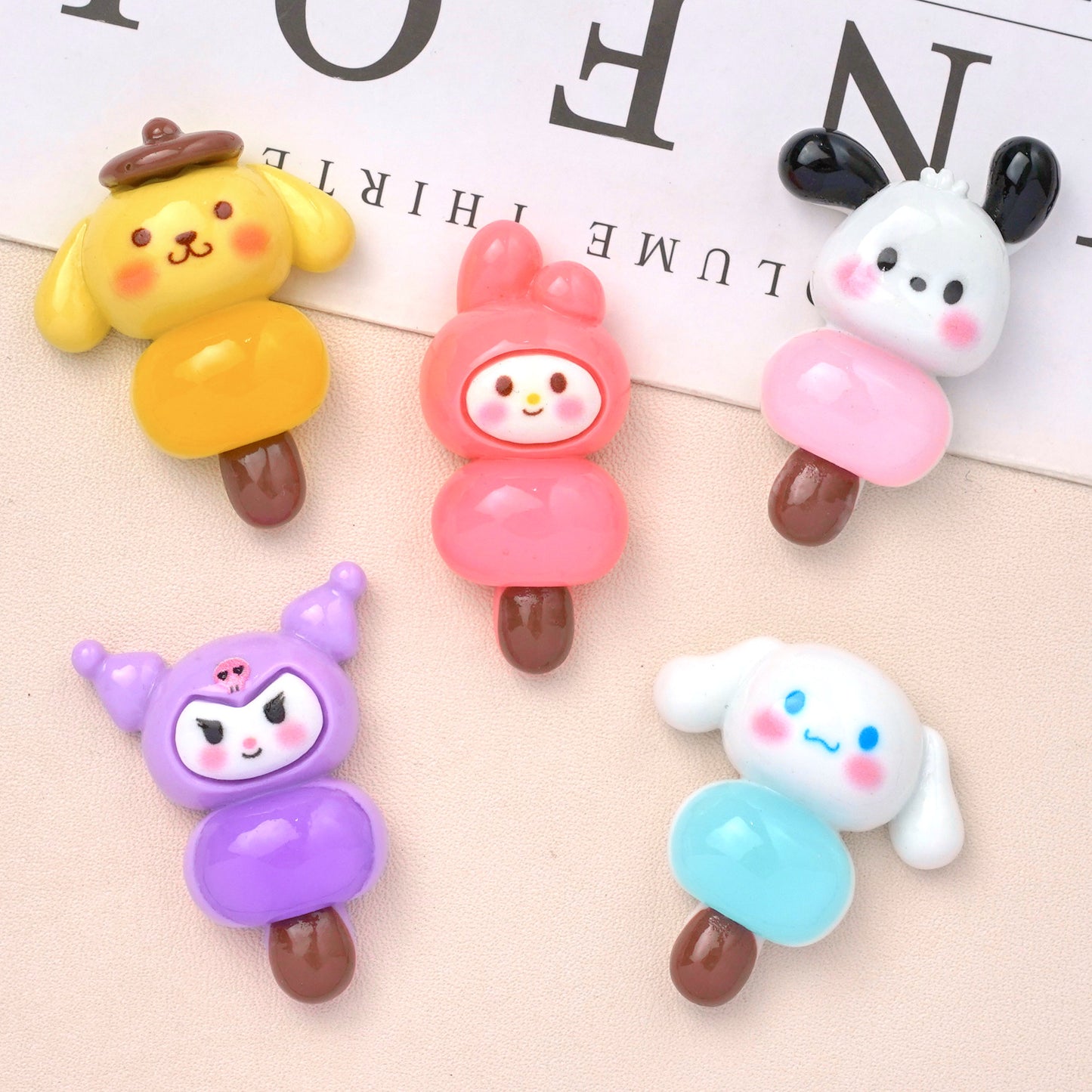 10 PCS Sanrio Resin Charms