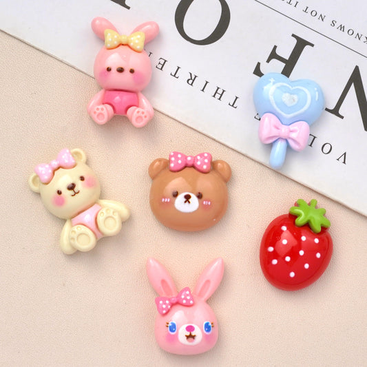 10 PCS Cartoon Resin Charms