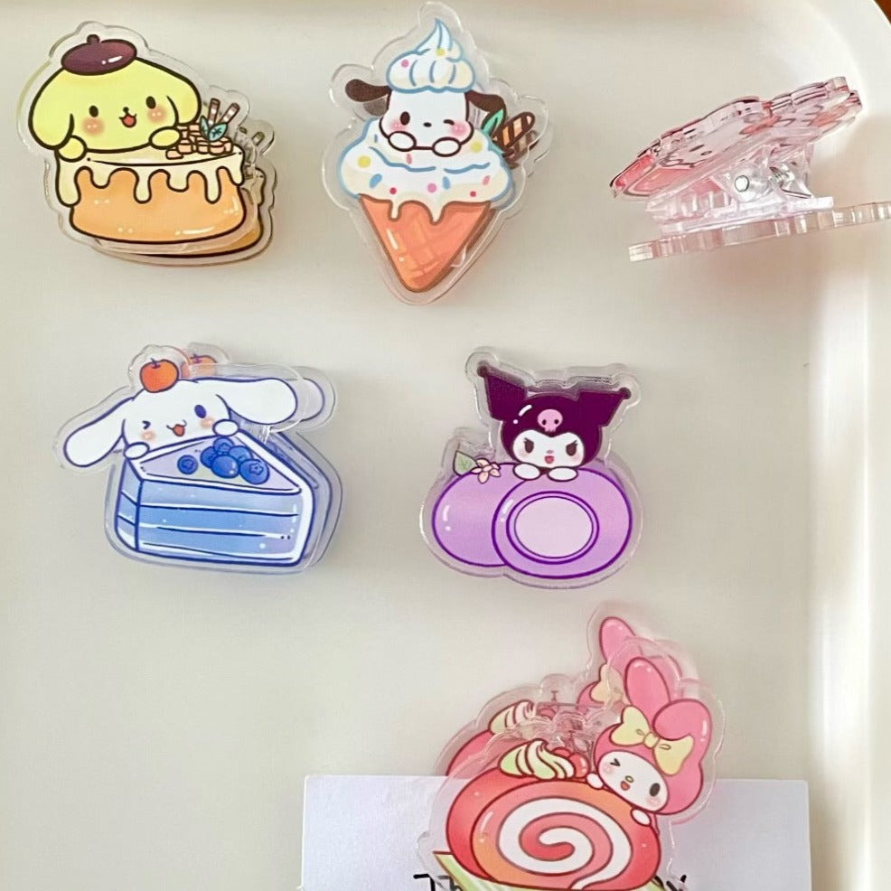 10PCS Sanrio PP Acrylic Clips