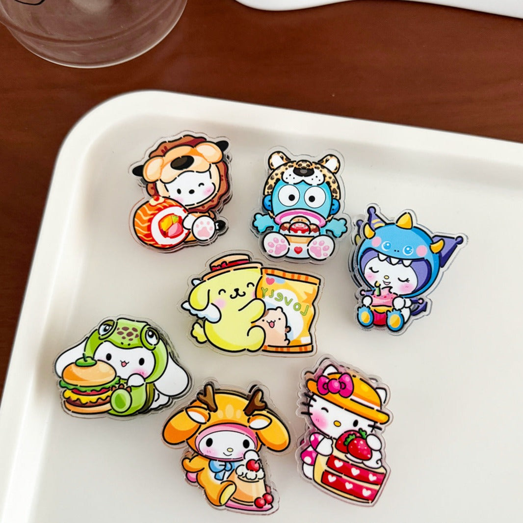 10PCS Sanrio PP Acrylic Clips