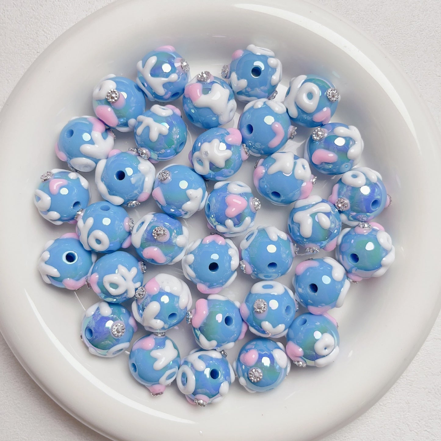 20 Pieces Hand-Painted Beads