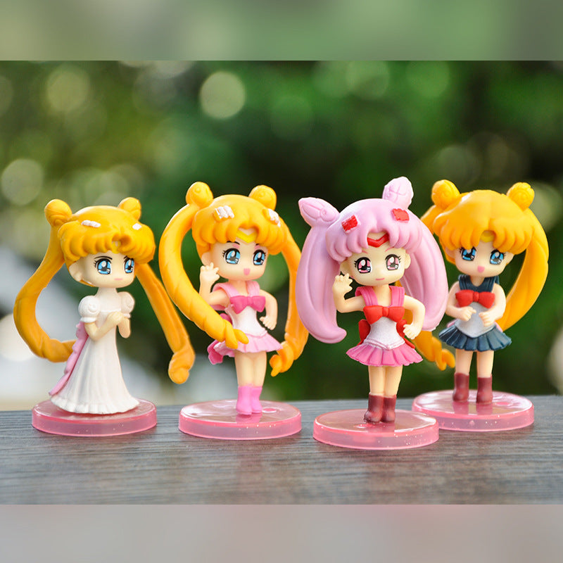 6 Pack Cartoon Doll Figures Collection