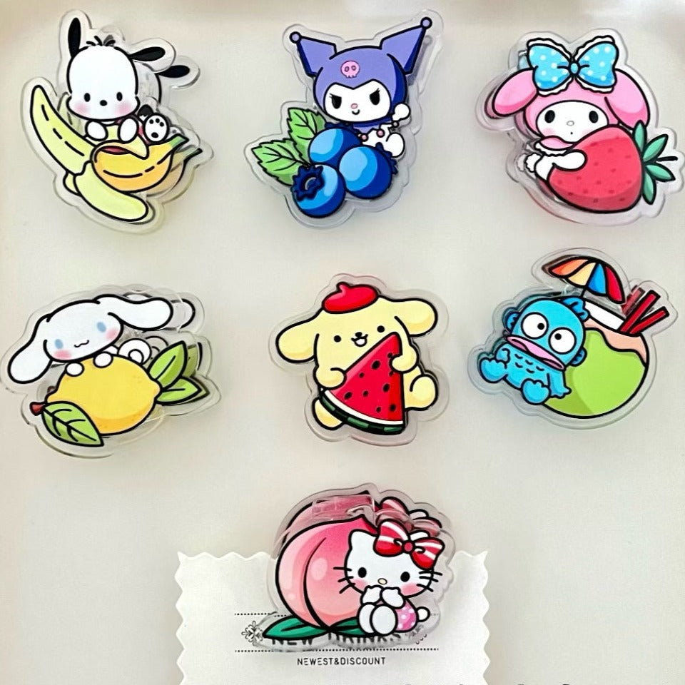 10PCS Sanrio PP Acrylic Clips