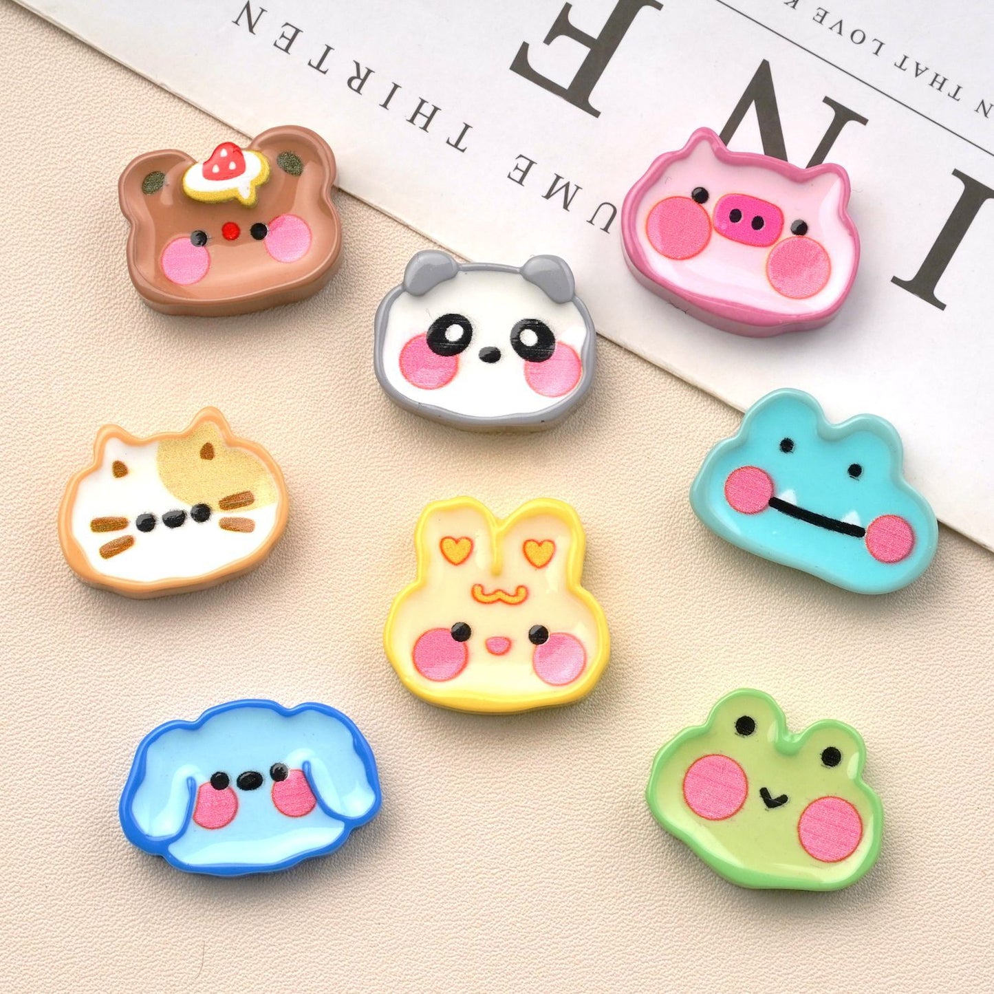 10 PCS Cartoon Resin Charms