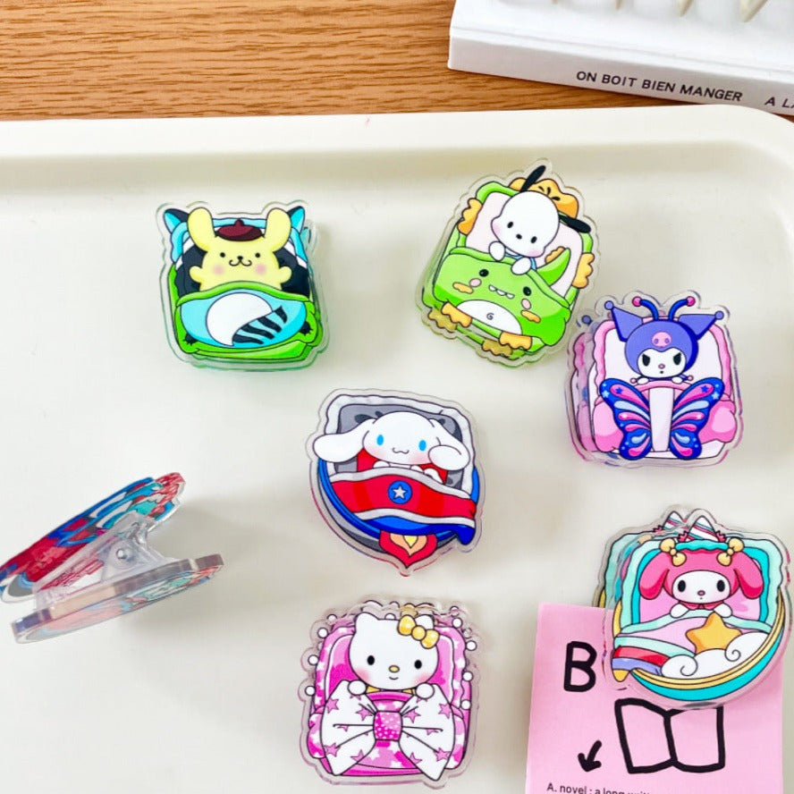 10PCS Sanrio PP Acrylic Clips