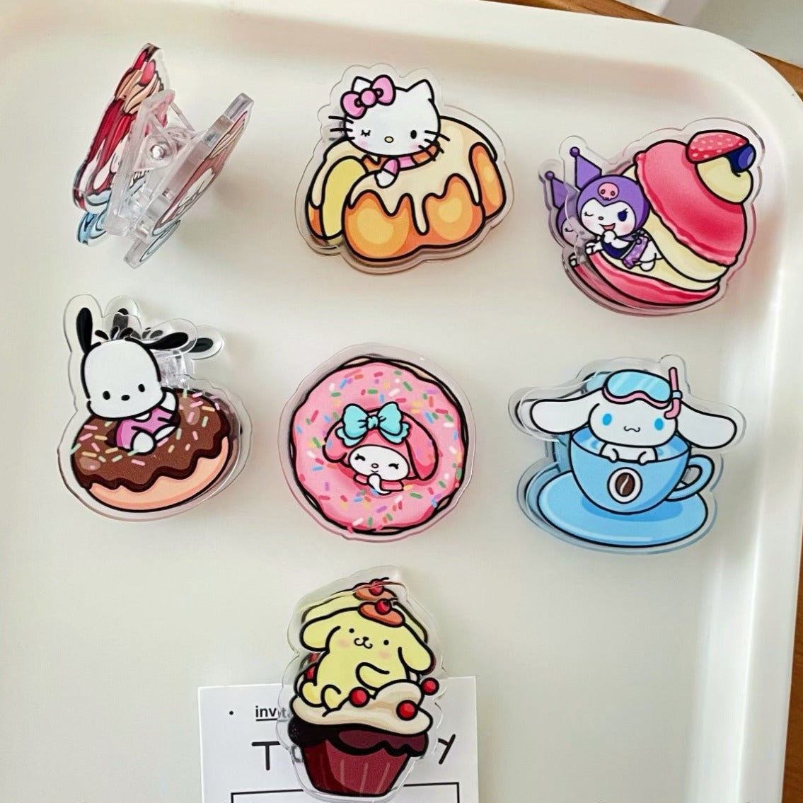 10PCS Sanrio PP Acrylic Clips