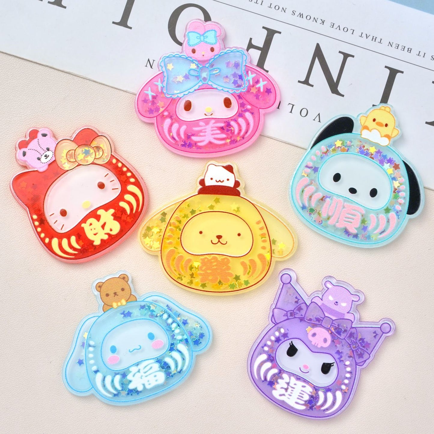 30PCS Sanrio Resin Shaker Charms for DIY Craft