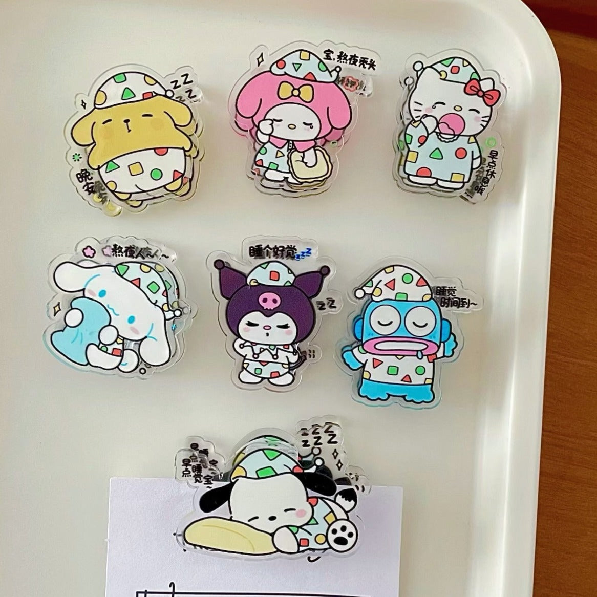 10PCS Sanrio PP Acrylic Clips