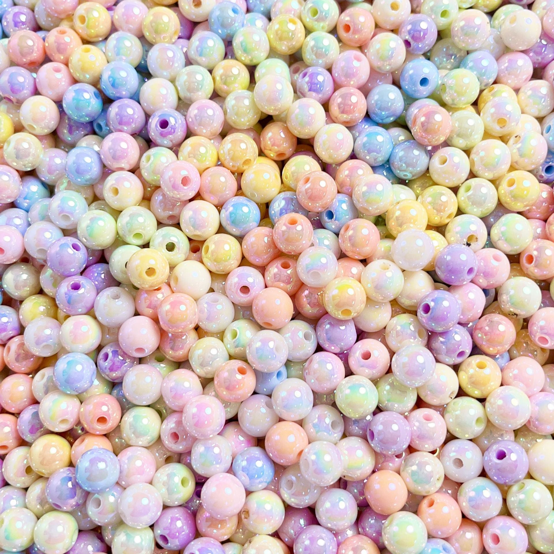 100 Pieces UV-plated luminous solid color beads (8/12mm) – NINI_LOVELY ACC.