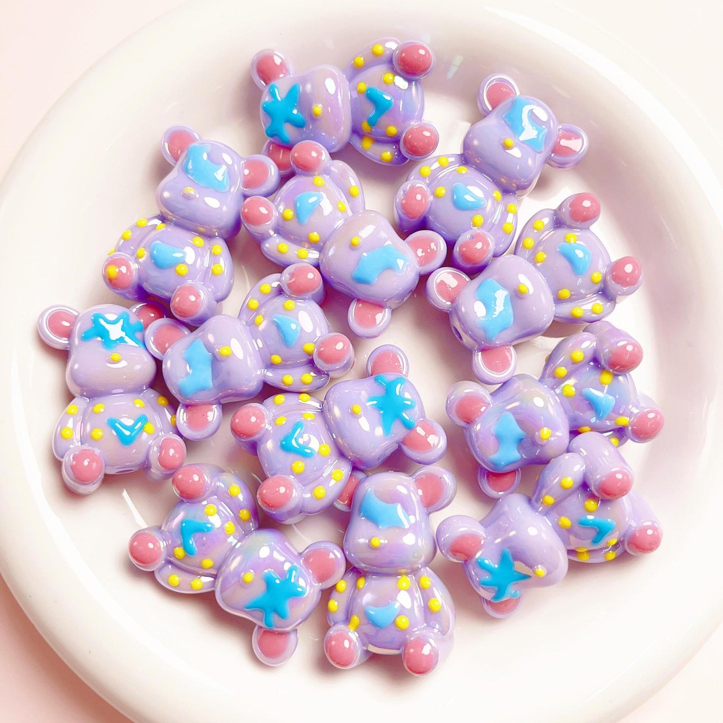 [Hand-Painted]20 Pieces 
Bear Beads