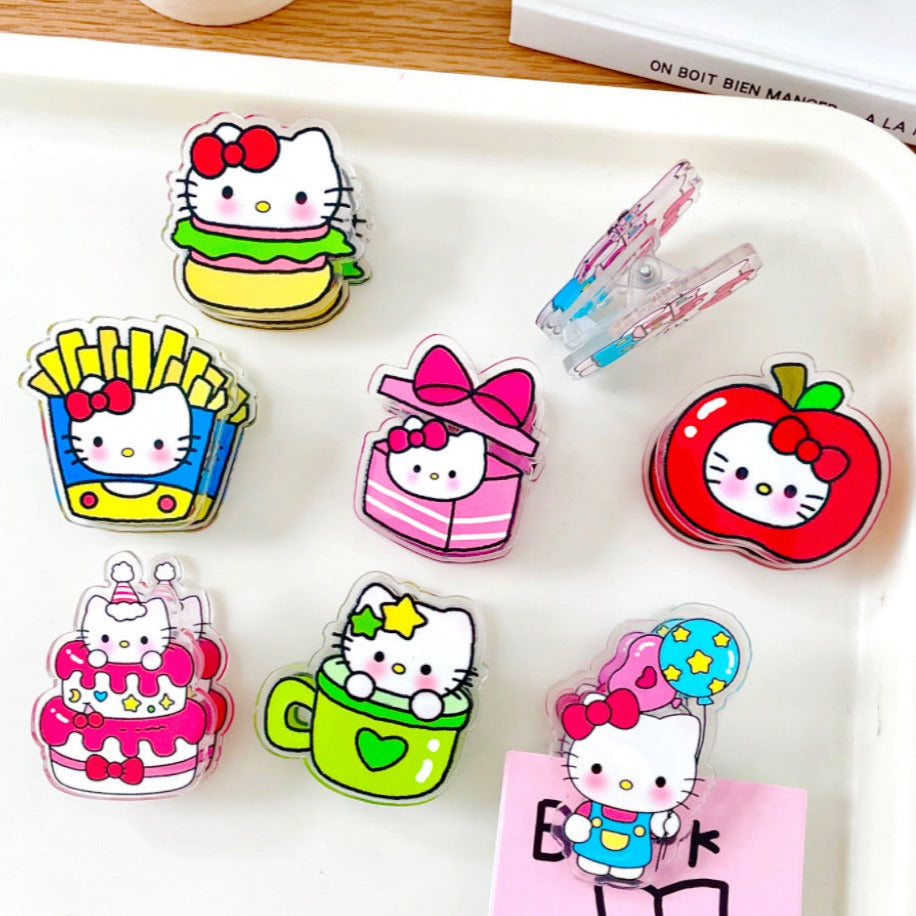 10PCS Sanrio PP Acrylic Clips