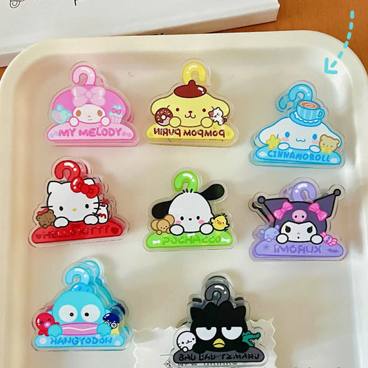 10PCS Sanrio PP Acrylic Clips