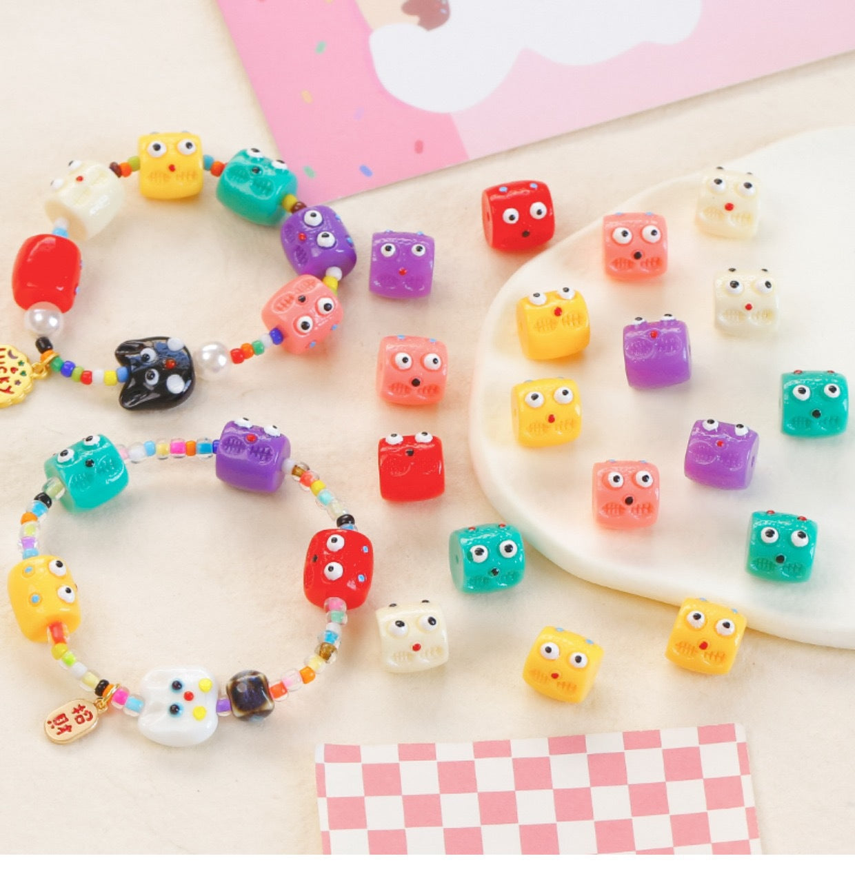 30 Pieces Colorful Fun Monster Beads（20mm）