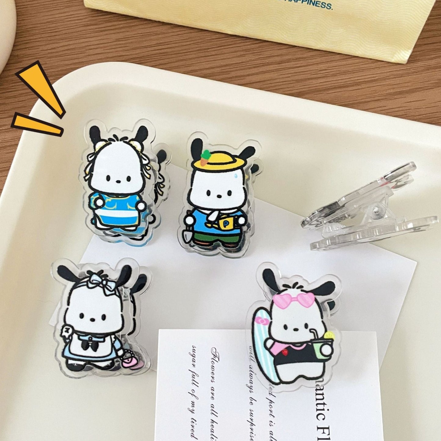 10PCS Sanrio PP Acrylic Clips