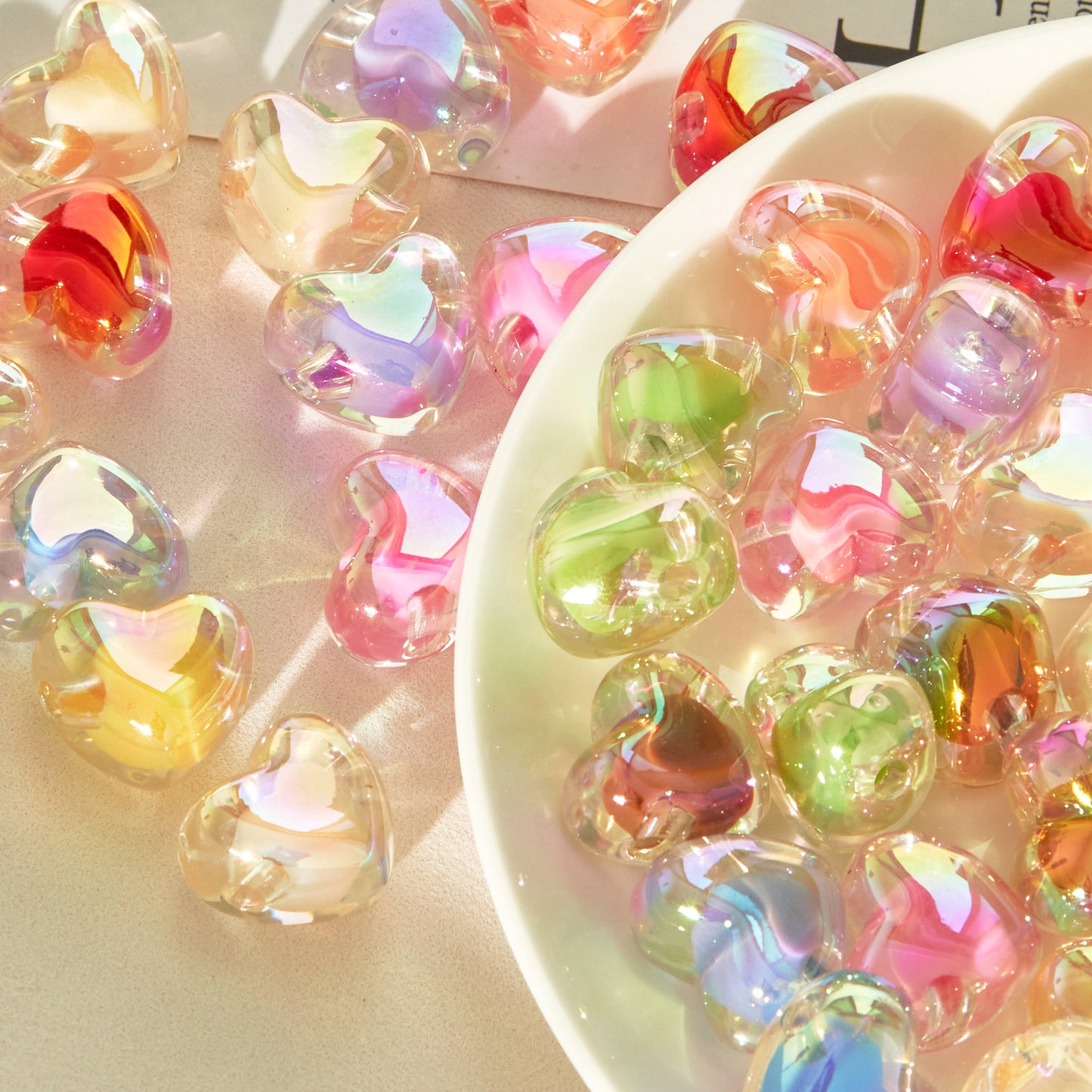 30 Pieces Rainbow Cube Beads