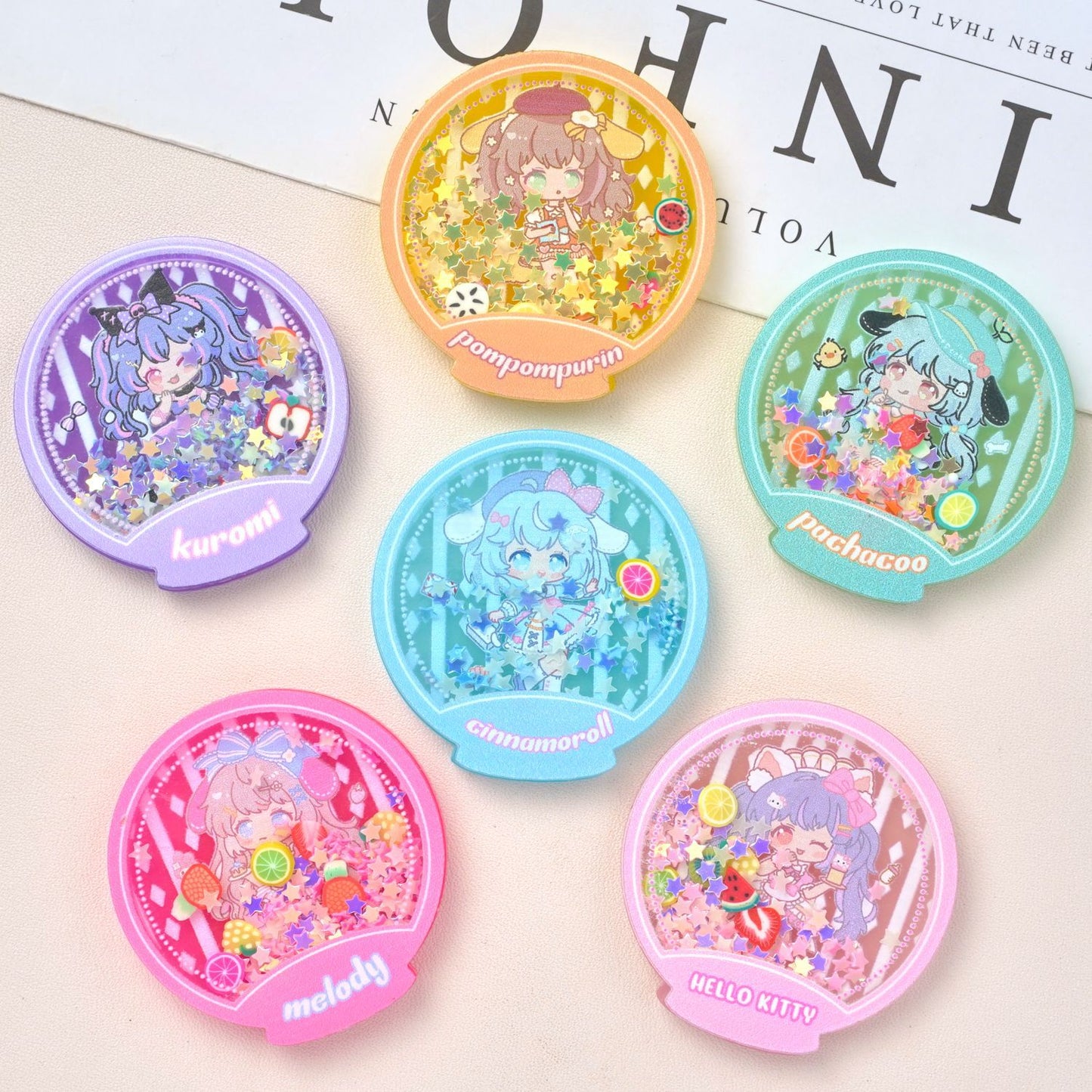 30PCS Sanrio Resin Shaker Charms for DIY Craft