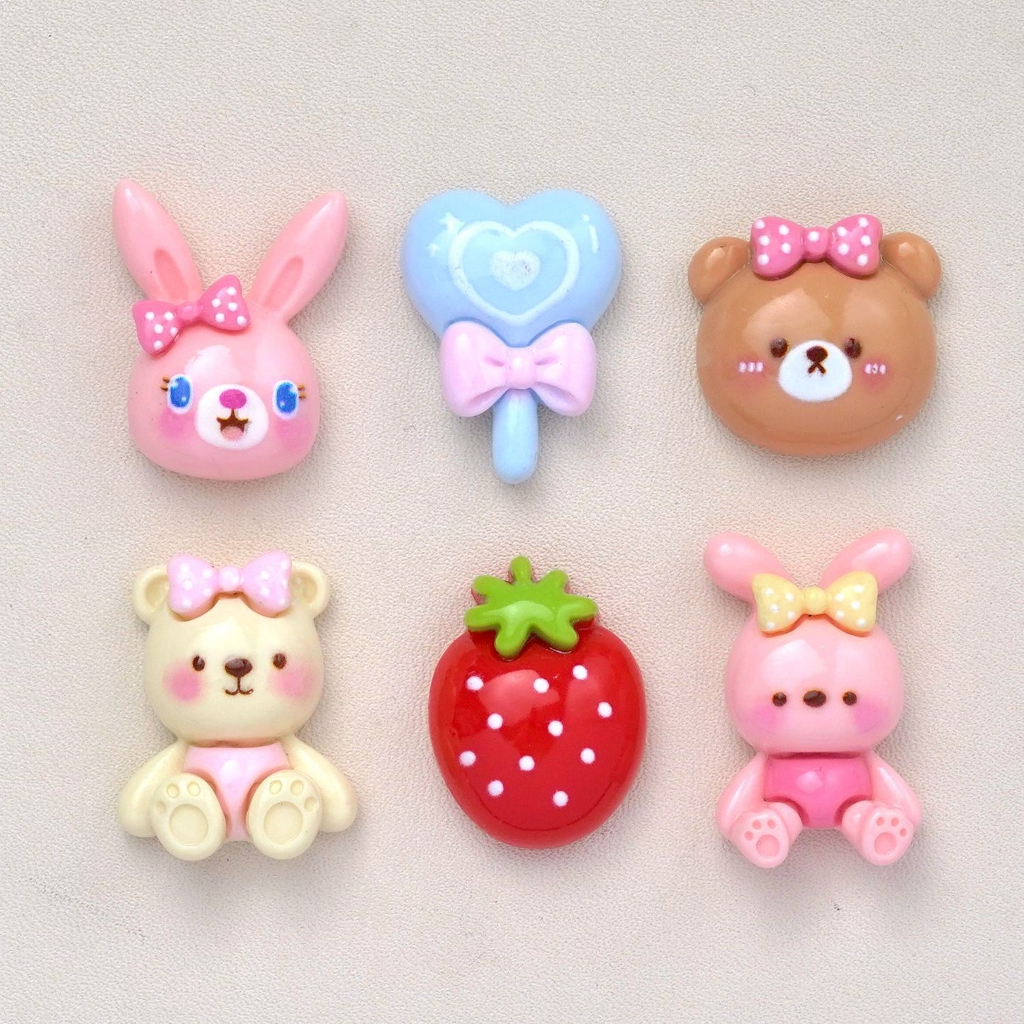 10 PCS Cartoon Resin Charms