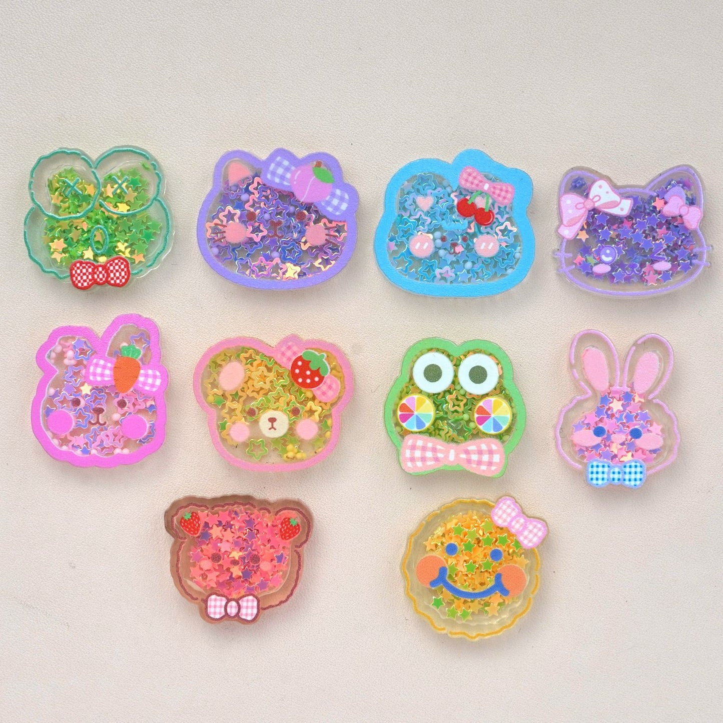 30PCS Carton Resin Shaker Charms for DIY Craft