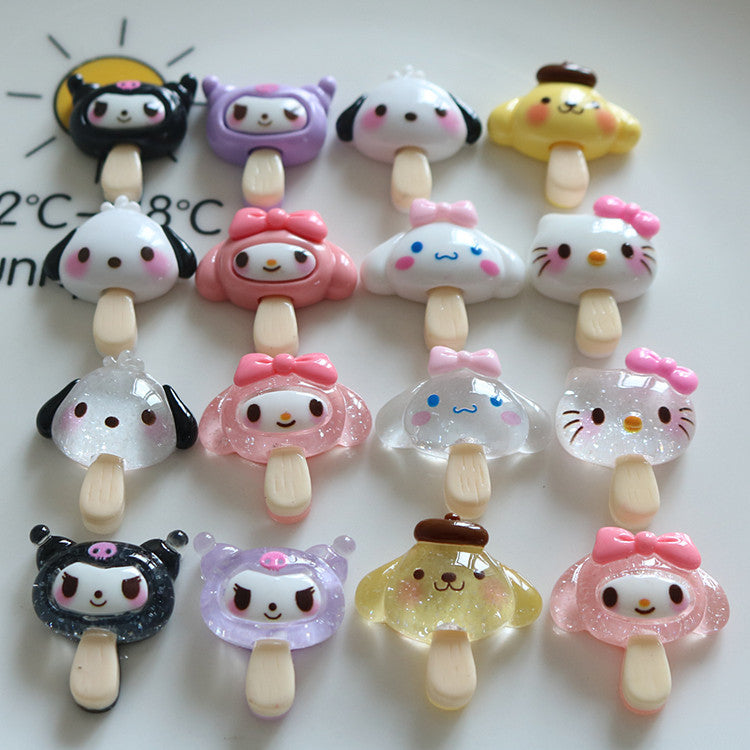 10 PCS Cartoon Resin Charms for DIY Crafts