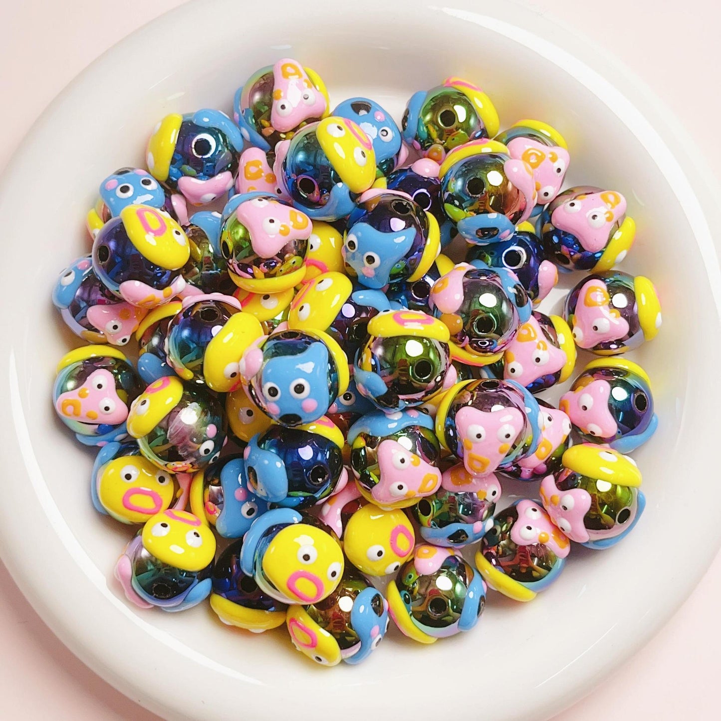 20 Pieces Hand-Painted Beads
