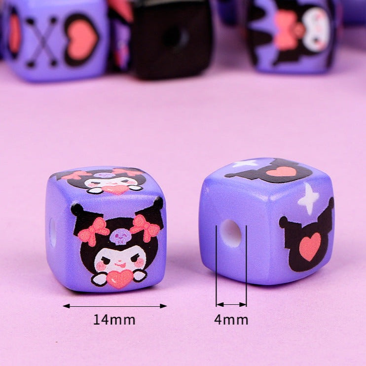 30 Pieces Cartoon Square Acrylic Beads