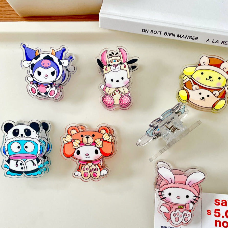 10PCS Sanrio PP Acrylic Clips