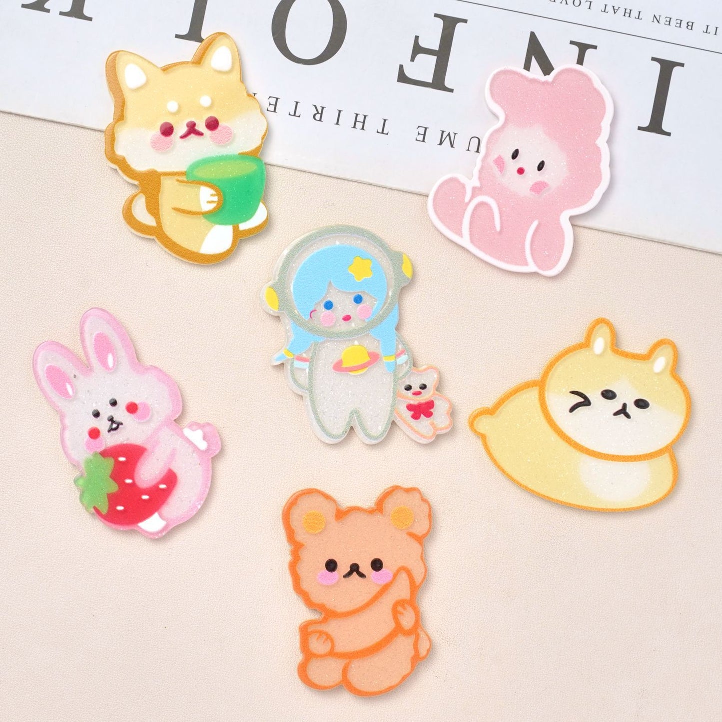 30PCS Cute Cartoon Acrylic Sheets