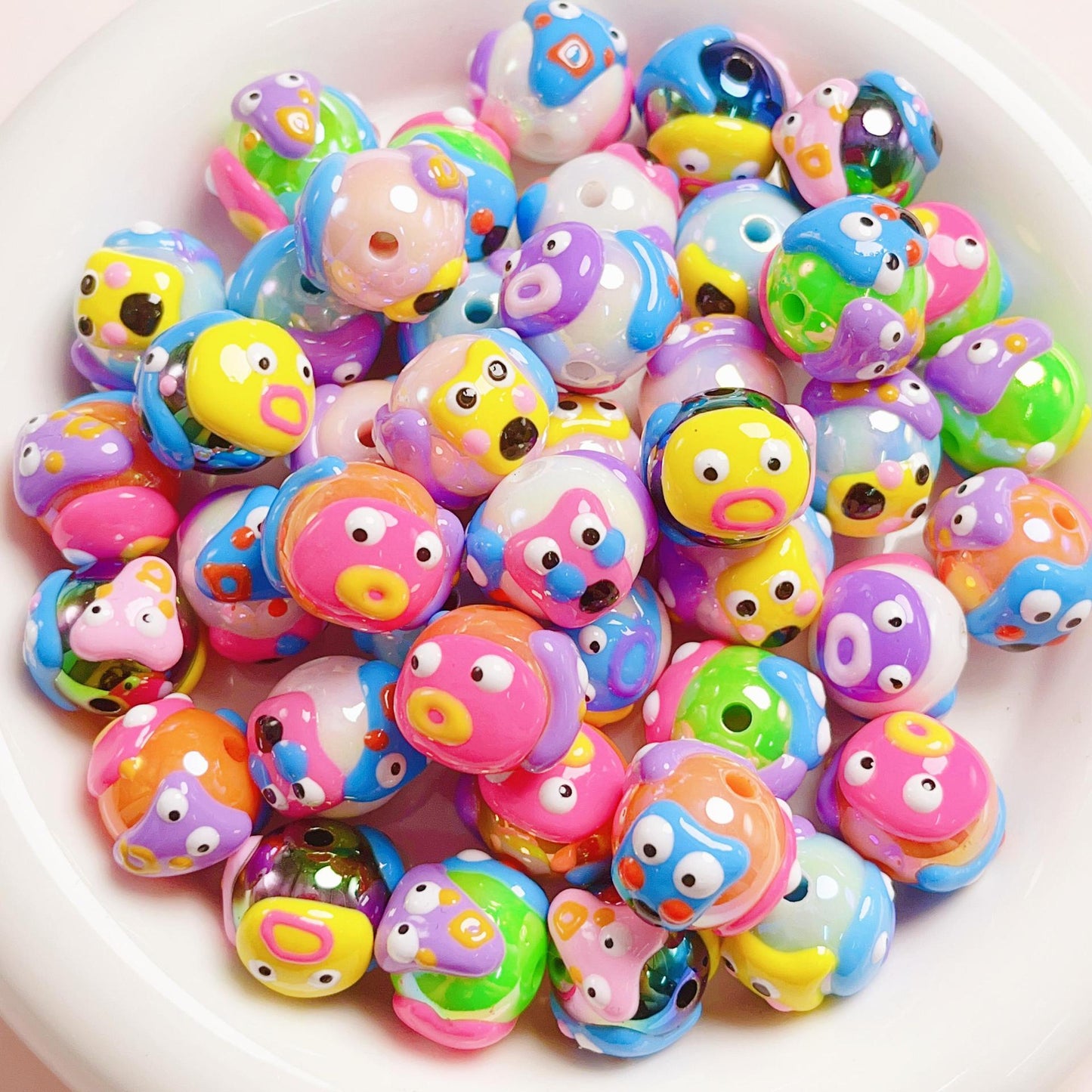 20 Pieces Hand-Painted Beads