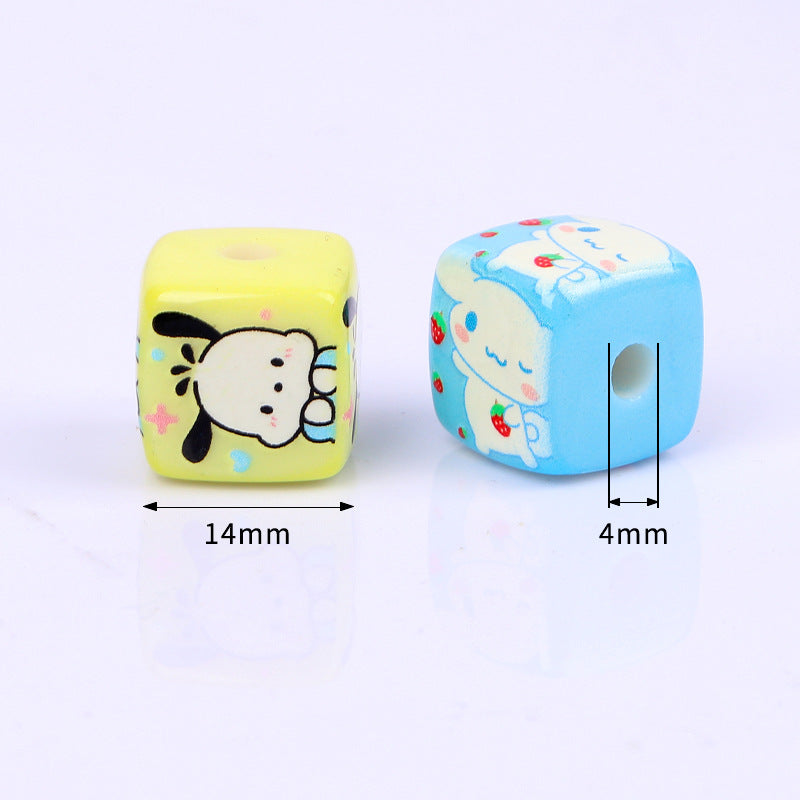 30 Pieces Sanrio Square Acrylic Beads