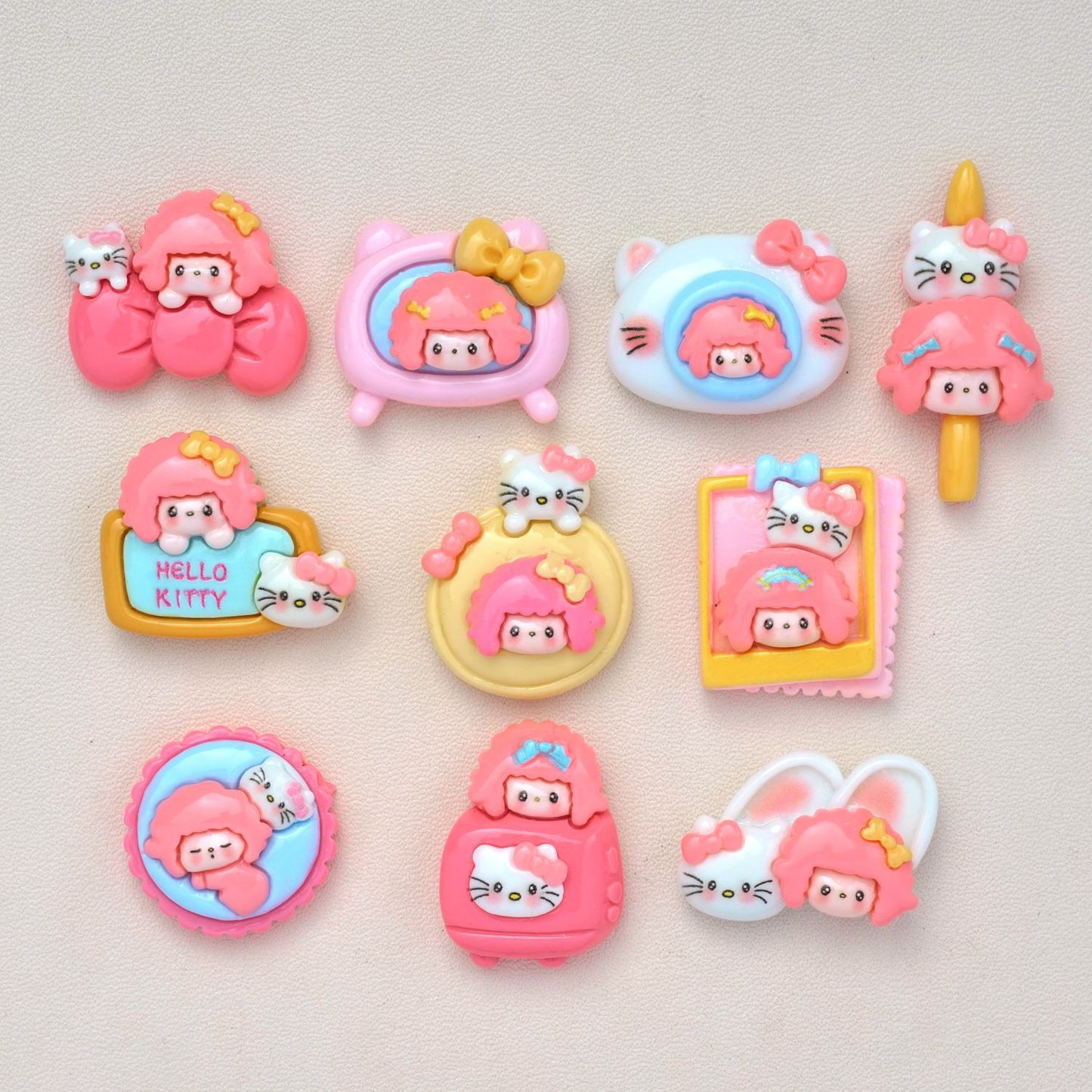 10 PCS Cartoon Resin Charms