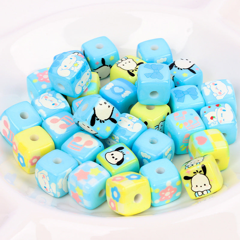 30 Pieces Sanrio Square Acrylic Beads