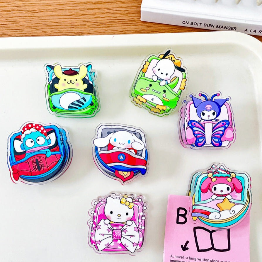 10PCS Sanrio PP Acrylic Clips