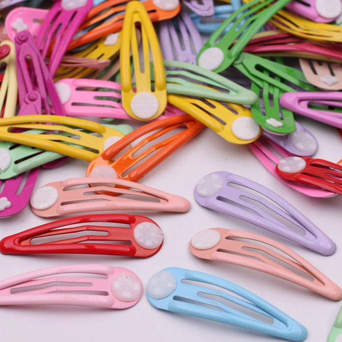 50 Pieces Colored Glossy Snap Hair Clips
