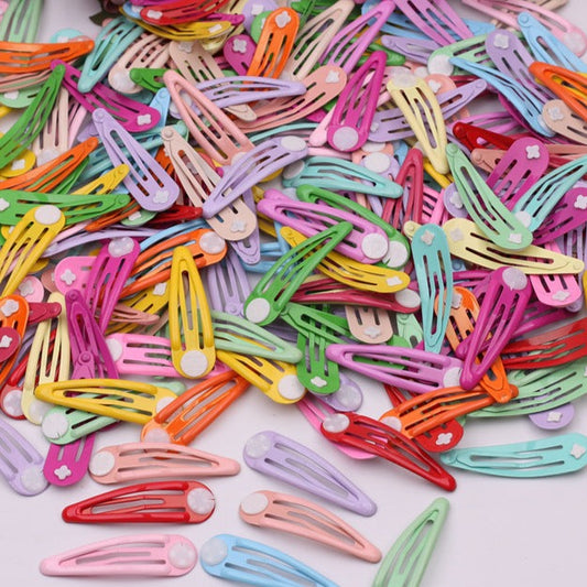 50 Pieces Colored Glossy Snap Hair Clips