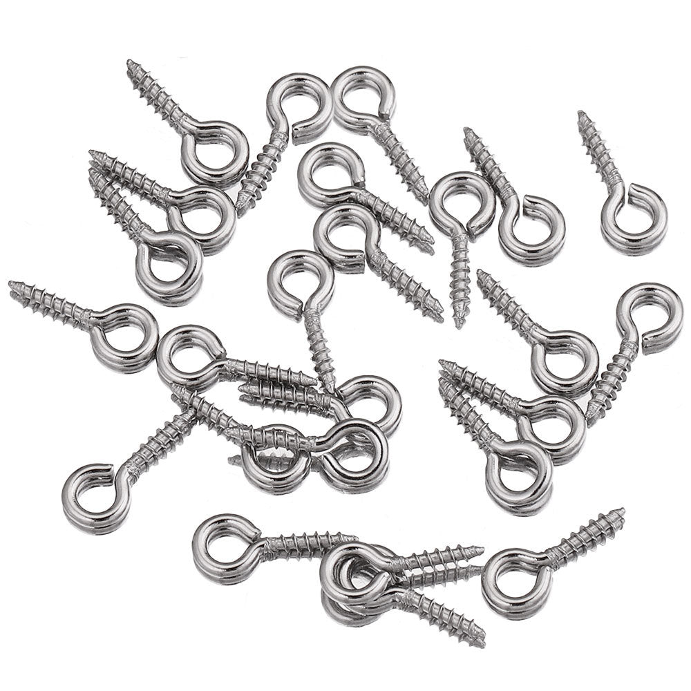 50 Pieces 304 Stainless Steel Small Screw Eye Pins