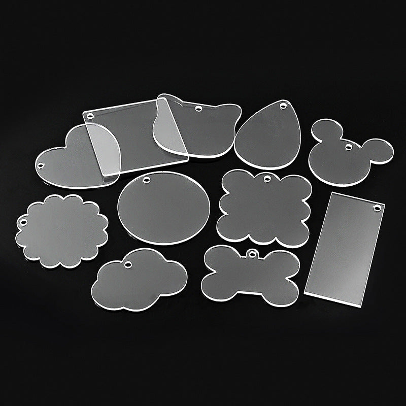 10 PCS Clear Acrylic Disc for Keychains Accessories