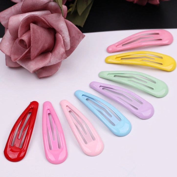 50 Pieces Colored Glossy Snap Hair Clips （5cm）