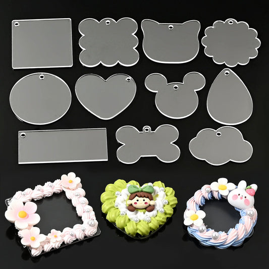 10 PCS Clear Acrylic Disc for Keychains Accessories