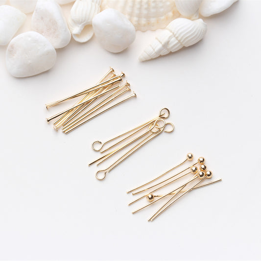 50 Pieces 14K Open Eye pins